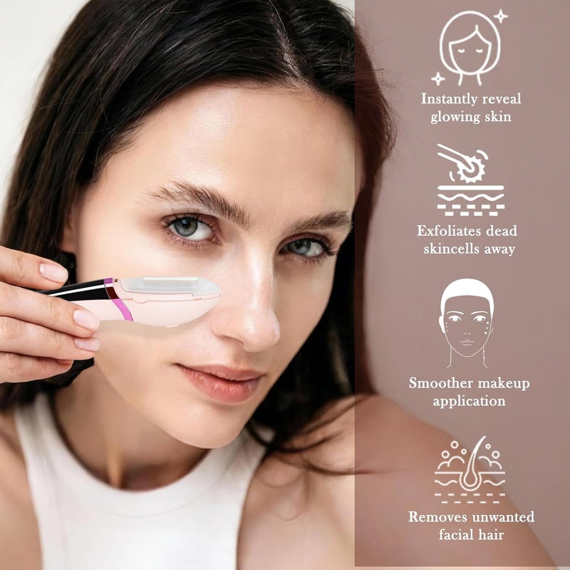 Chendssfkd Dermaplane Razor for Women Face, Rechargeable Dermaplane Razor with LED Light, Edge Technology for Facial Hair, Exfoliating and Peach Fuzz-4 Refill Blades & 2 Exfoliation Tips - Image 5